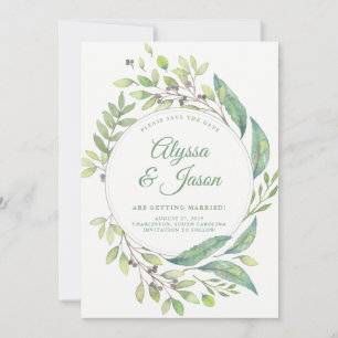 Save The Date Feuille Verte   Sauvegarder la Date avec Photo et 