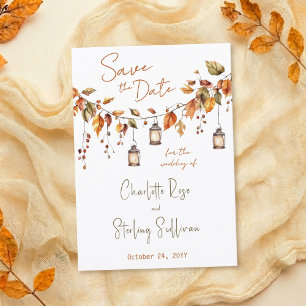 Save The Date Feuilles d'Automne Aquarelle Rustique Élégant Mari