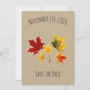 Save The Date Feuilles d'érable vintage pour sauvegarde de la da