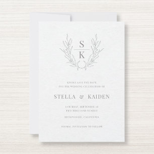 Save The Date Feuilles Floraux Dessin Mariage Moderne Enregistre