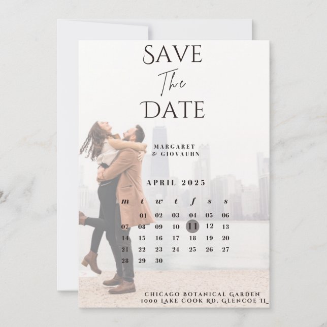 Save The Date Fiançailles Photo Inspiré Enregistrer La Date (Devant)