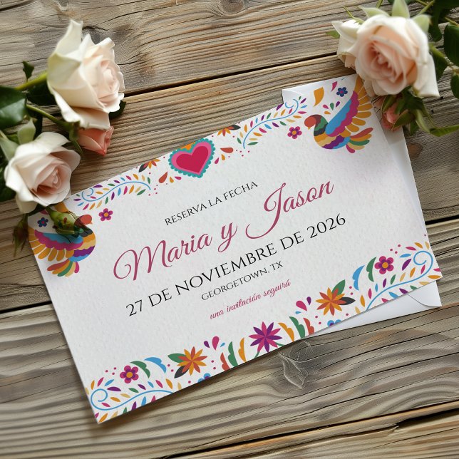 Save The Date Fiesta Colorful Flowers Botanical Spanish Wedding (Fiesta Colorful Flowers Botanical Spanish Wedding Save The Date)
