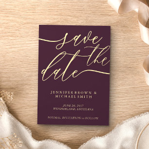 Save The Date Figue de Minuit Mariage Photo personnalisé Calligr