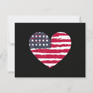 Save The Date Fille patriotique Drapeau américain Cœur 4 juillet