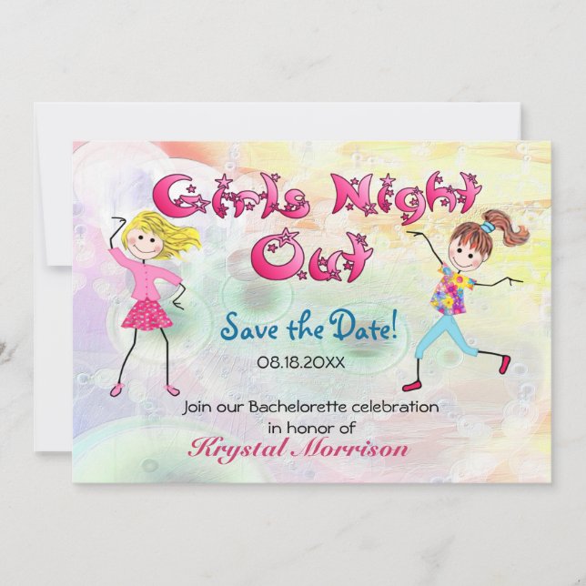 Save The Date Fille's Night Out - Enregistrer la date (Devant)
