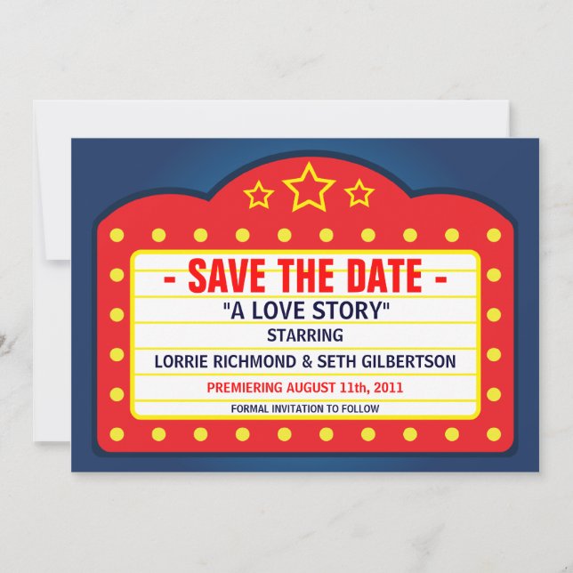 Save The Date Film Marquee Theatre Enregistrer la date Annonce (Devant)