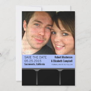 Save The Date Film Theatre Photo Enregistrer la date Invitation,