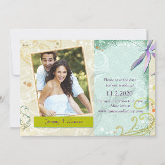 Save The Date Fils et libellules photo mariage Enregistrer la da