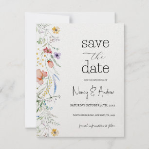 Save The Date Fiona Wildflower En Fleur Floral Shower Nuptial