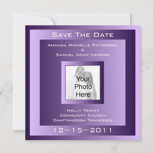 Save The Date Flair moderne / Royal Plum Elegance (Devant)