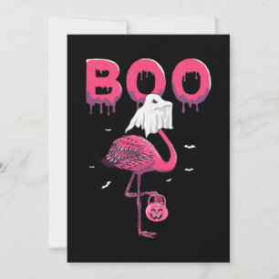 Save The Date Flamant rose  Halloween Flamant rose Boo Ghost