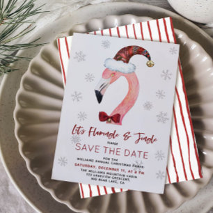 Save The Date Flamant rose kitsch fête de Noël Enregistrer la da