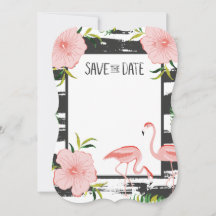 Flamant rose Rose Tropical Enregistrer La Date
