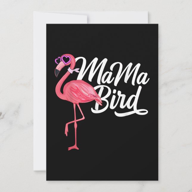Save The Date Flamant rose Thème Anniversaire Cadeau - Mama Bird (Devant)