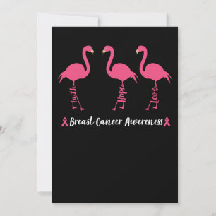 Save The Date Flamingo Faith Hope Love Breast Cancer Awareness