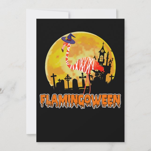 Save The Date Flamingo | Flamingoween Funny Witch Halloween (Devant)