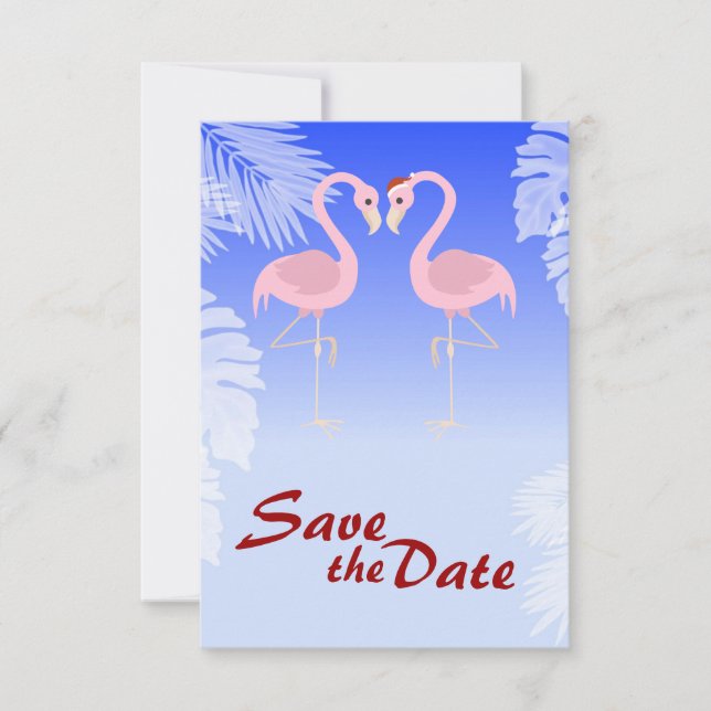 Save The Date Flamingo rose Noël Mariage Enregistrer la date (Devant)