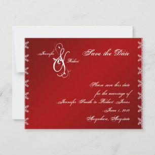 Save The Date Flamme de neige blanc rouge Mariage d'hiver Sauvez