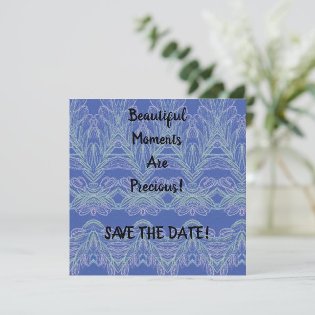 Save The Date Flèches douces Bleu Beaux moments (Debout devant)