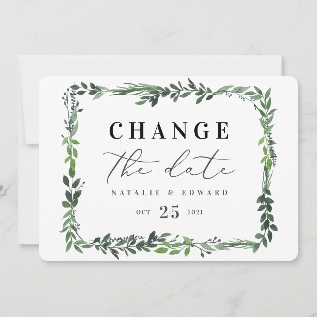 Save The Date fleur aquarelle florale changement de date (Devant)