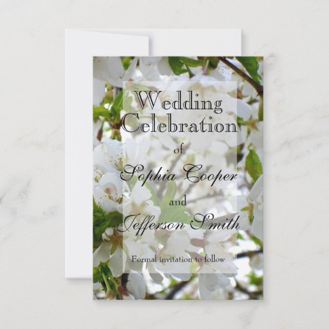 Save The Date Fleur blanche (Devant)