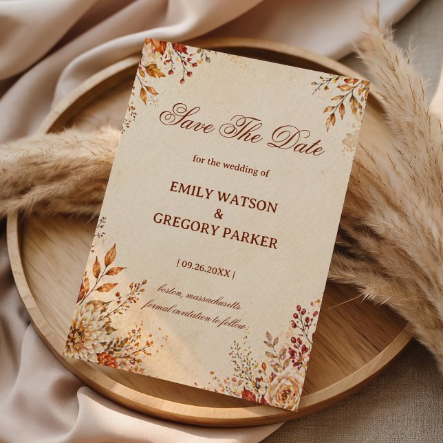 Save The Date Fleur d'Automne Chaud (Créateur téléchargé)