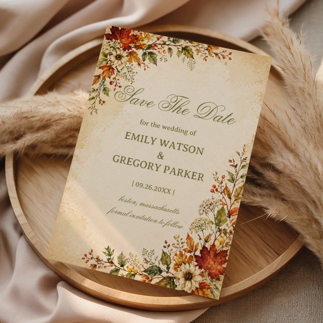 Save The Date Fleur d'automne vintage (Créateur téléchargé)