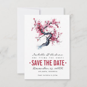 Save The Date Fleur de cerisier d'aquarelle