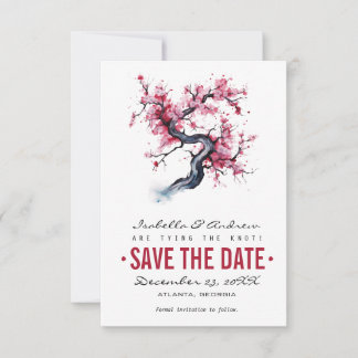 Save The Date Fleur de cerisier d'aquarelle