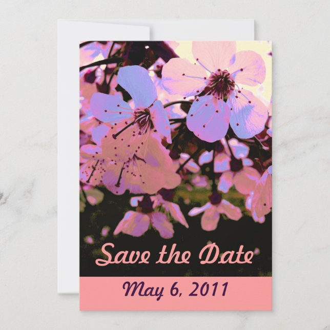 Save The Date Fleur de cerisier rose Enregistrer la date (Devant)
