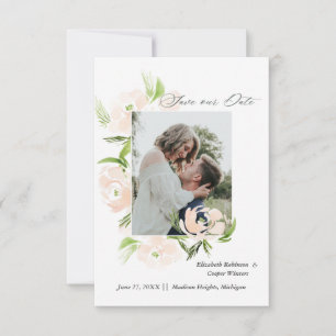 Save The Date Fleur de couleur aquarelle à la mode Enregistrer l