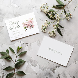 Save The Date Fleur de fleurs de cerisier rose changer la date