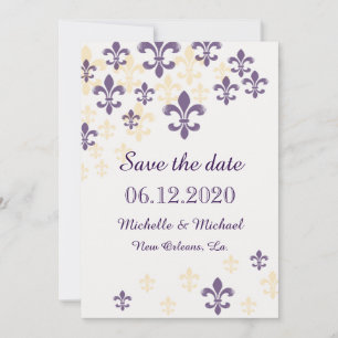 Save The Date Fleur de Lis Cascade Enregistrer la date