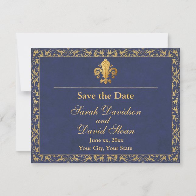 Save The Date Fleur_de_lis Enregistrer la date (Devant)