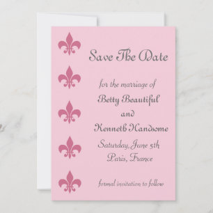 Save The Date Fleur de Lise Sauvez la date en Pretty Pink