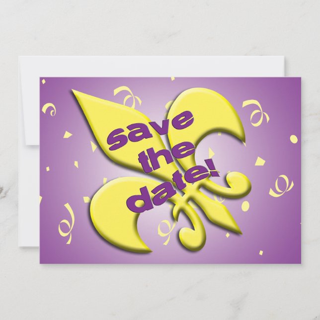 Save The Date Fleur de Lys Annonce de Mariage Enregistrez la Dat (Devant)
