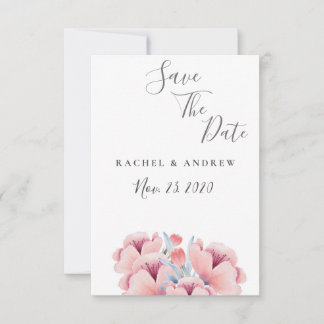 Save The Date Fleur de pêche | Mariage floral Enregistrer la dat