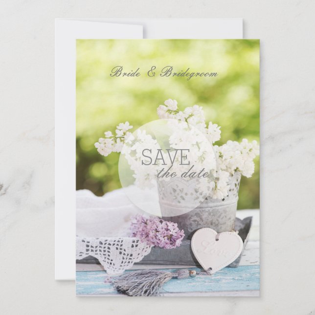 Save The Date Fleur de printemps romantique Floral Lilac SAUVER  (Devant)