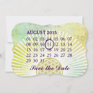 Save The Date Fleur de vie - Calendrier de mois personnalisé