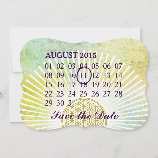Save The Date Fleur de vie - Calendrier de mois personnalisé (Devant)