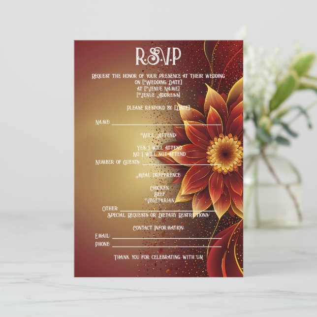 Save The Date Fleur éternelle Une fête intemporelle de l'amour R (Debout devant)