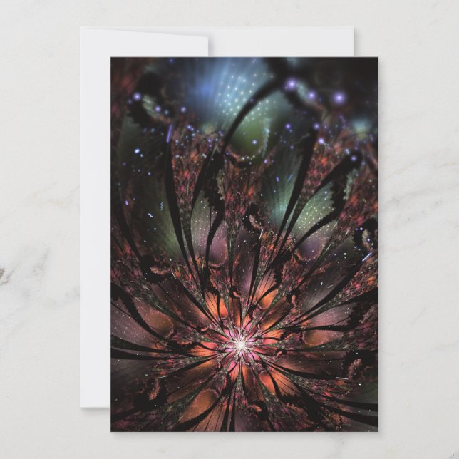 Save The Date Fleur imaginaire fractale douce et tendresse (Devant)