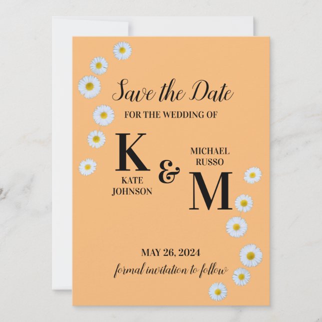 Save The Date Fleur marguerite simple (Devant)