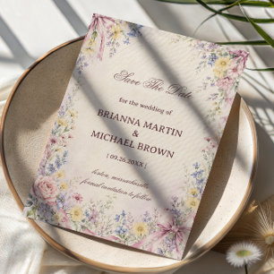 Save The Date Fleur pastel vintage