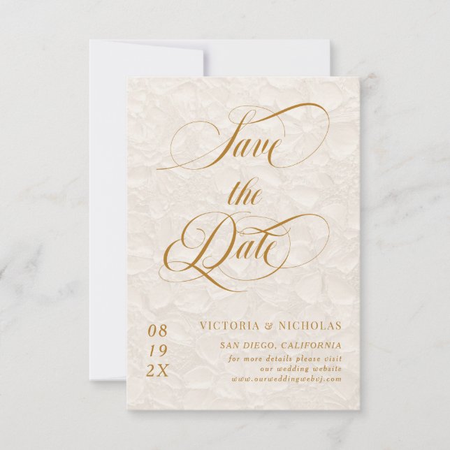 Save The Date Fleur romantique  (Devant)