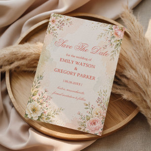 Save The Date Fleur Romantique Douce