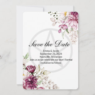Save The Date Fleur romantique Pentacle de pivoine florale