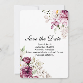 Save The Date Fleur romantique Pivoine florale