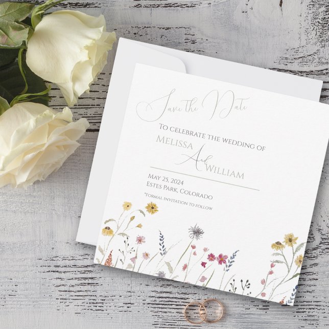 Save The Date Fleur sauvage aquarelle fantaisiste (Créateur téléchargé)