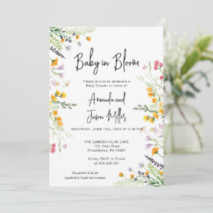 Save The Date Fleur sauvage bébé dans le Baby shower en fleurs